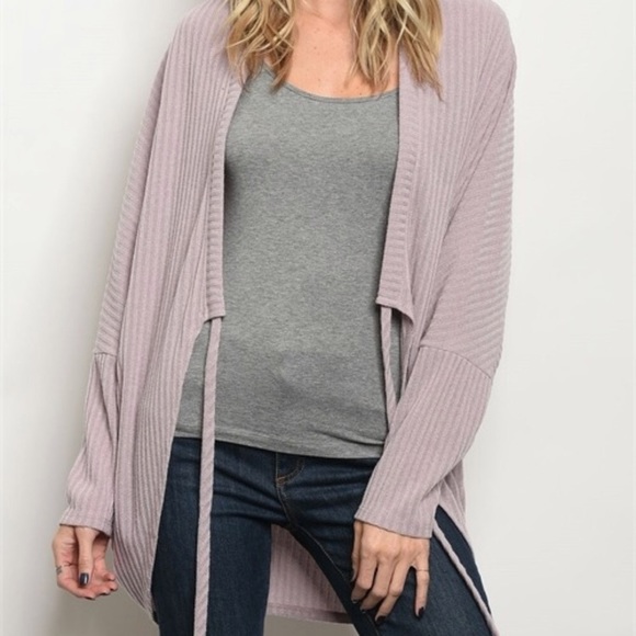 Slouchy cozy lilac cardigan sweater - Picture 2 of 3